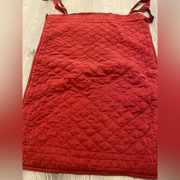 SOLD Pottery Barn Velvet Silk Cotton Quilted Standard Sham Ruby Red 20x26 - Picture 7 of 11